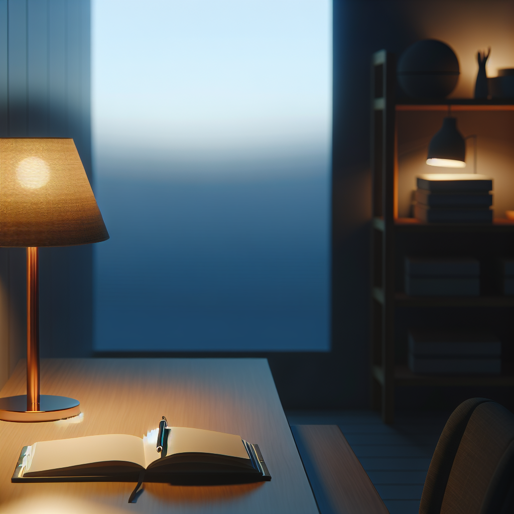 Evening planning workspace